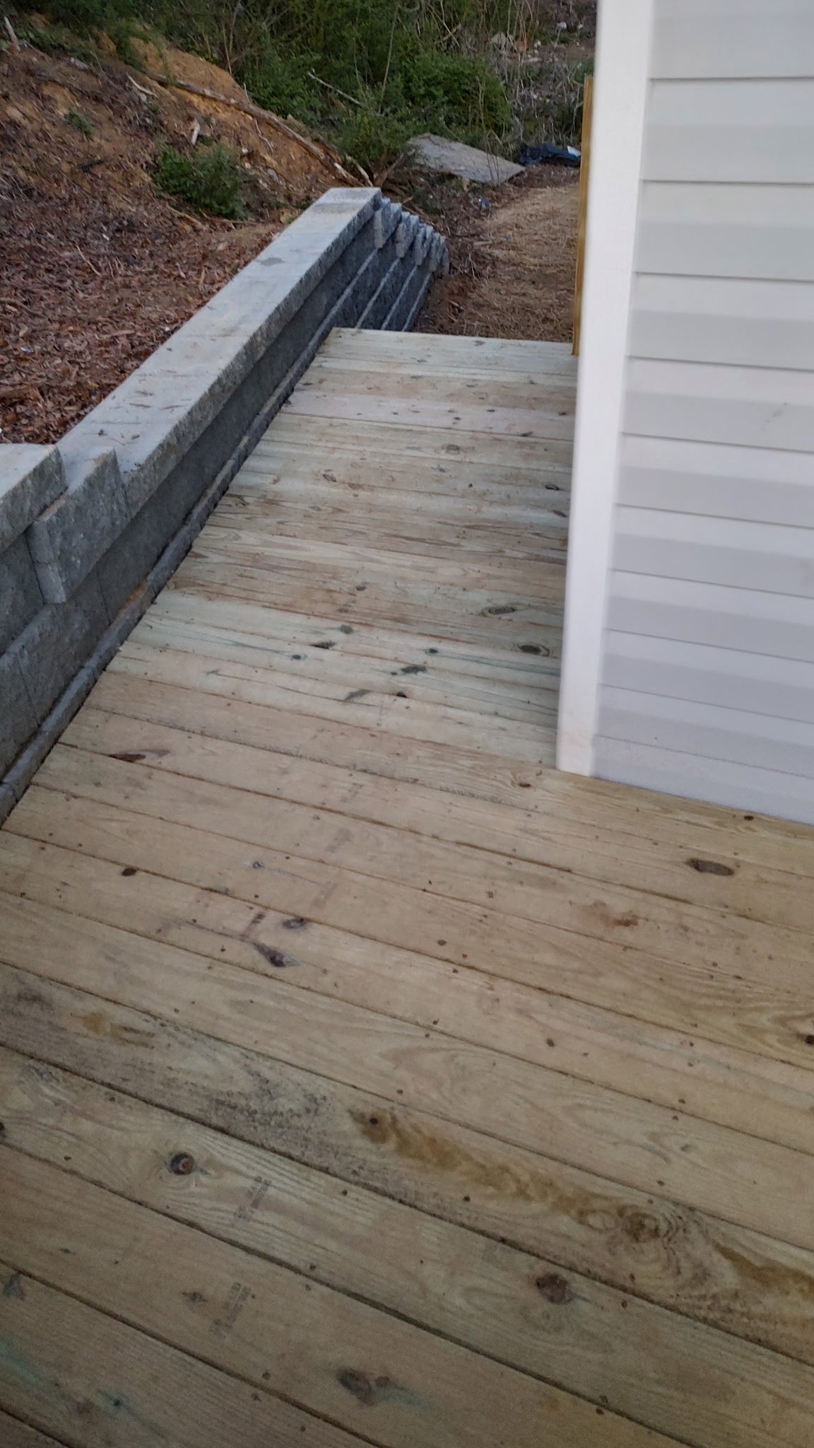 Wooden deck addition